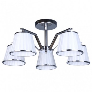 Distribuidor - Lâmpadas Diversas | Lâmpadas Clássicas | LAMPARA TREBOL 5XE14 CROMO PANT.BLANCA 24X59X59CM Ref: 151655020
